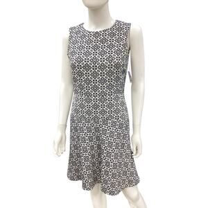 Tory Burch Dress Women’s Size 2 Sleeveless Back Zipper Cotton Blend Blue & White